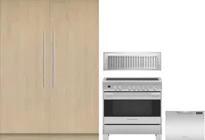 5 Piece Package Includes Refrigerator, Freezer, Range, Hood And Dishwasher